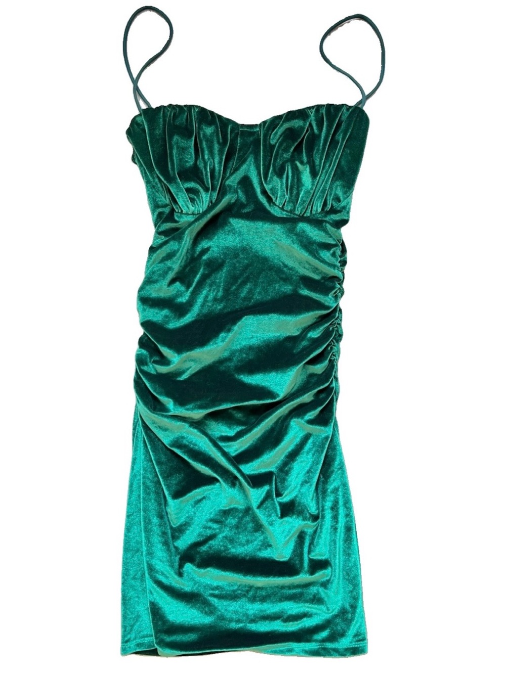 Windsor Green Velvet Babydoll Mini Dress Size Small